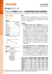 TOPCon订单超450GW，电池组件新技术助力持续成长