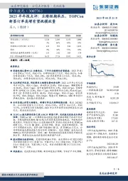 2023半年报点评:业绩短期承压,TOPCon新签订单高增有望规模放量
