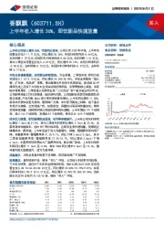 上半年收入增长36%，即饮新品快速放量