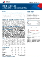 二季度业绩高增长，三轮驱动中线盈利释放