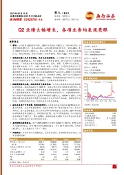 Q2业绩大幅增长，各项业务均表现亮眼