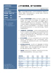 上半年盈利稳健,新产品多线推进