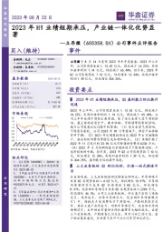 公司事件点评报告：2023年H1业绩短期承压，产业链一体化优势显著