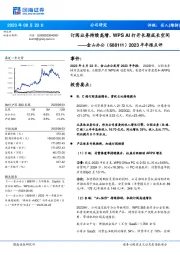 2023半年报点评：订阅业务持续高增，WPS AI打开长期成长空间