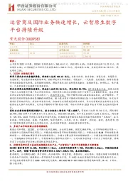 运营商及国际业务快速增长，云智原生数字平台持续升级