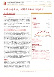 业绩略有扰动，创新品种积极推进临床