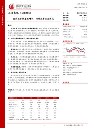 国内业务恢复性增长，海外业务压力消化