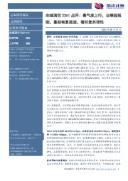 宋城演艺23H1点评:景气度上行,业绩超预期,暑期恢复提速,看好复苏弹性