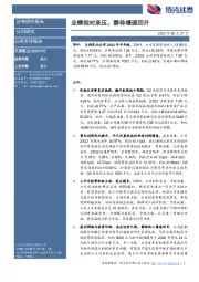 业绩相对承压，静待增速回升