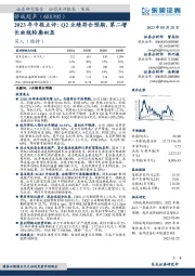 2023年中报点评：Q2业绩符合预期，第二增长曲线轮廓初显