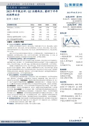 2023年中报点评:Q2业绩承压,看好下半年利润率回升