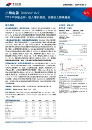 2023年中报点评：收入增长强劲，促销投入拖累盈利