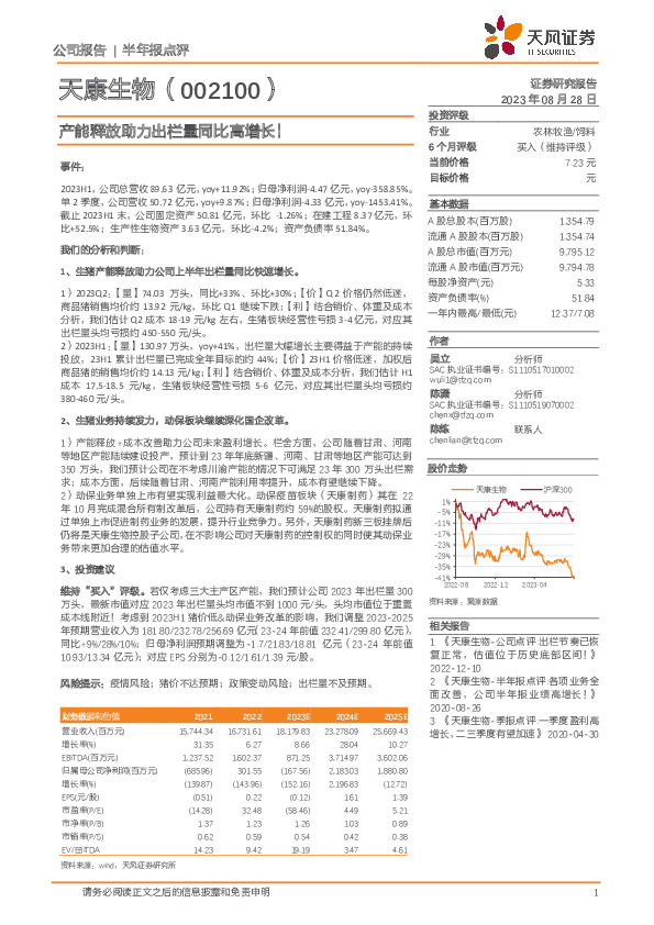 产能释放助力出栏量同比高增长！