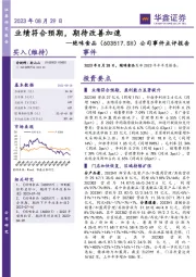 公司事件点评报告：业绩符合预期，期待改善加速