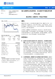 中报点评报告：Q2业绩环比改善明显，关注海外市场复苏及新产品上量