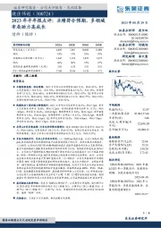 2023年半年报点评:业绩符合预期,多领域布局助力高成长