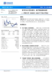 2023年中报点评报告：新项目助力营收增长，数字智能增效转型