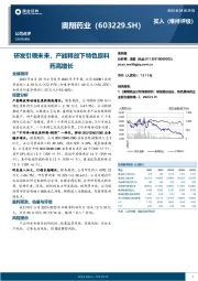 研发引领未来，产能释放下特色原料药高增长