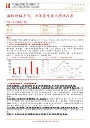 面板价格上涨，业绩季度环比持续改善