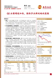 Q2业绩增速加快，期待多品牌战略收获期