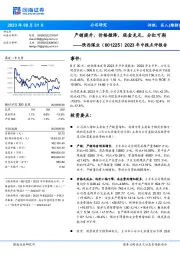 2023年中报点评报告:产销提升,价格微降,现金充足,分红可期