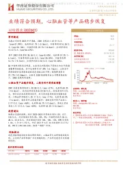 业绩符合预期,心脑血管等产品稳步恢复