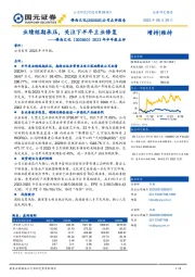 2023年半年报点评:业绩短期承压,关注下半年主业修复