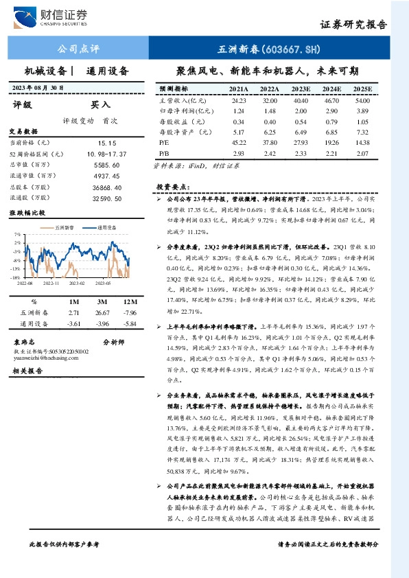 聚焦风电、新能车和机器人，未来可期