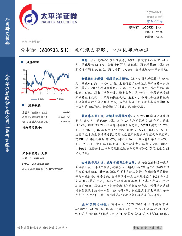 盈利能力亮眼，全球化布局加速