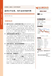 2023年中报点评：盈利水平改善，海外业务高增可期