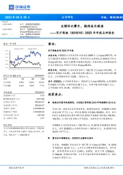 2023半年报点评报告：业绩环比攀升，期待成长提速