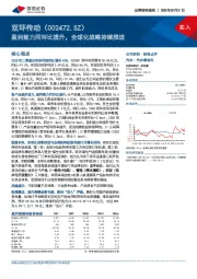 盈利能力同环比提升,全球化战略持续推进