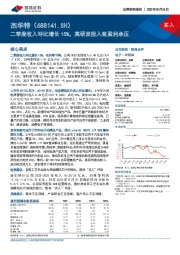 二季度收入环比增长15%,高研发投入致盈利承压