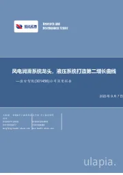 公司深度报告:风电润滑系统龙头,液压系统打造第二增长曲线