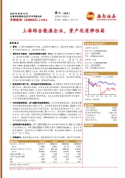 上海综合能源企业，资产优质弹性高