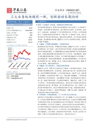 三大业务板块焕然一新,创新驱动长期向好