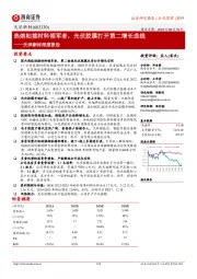 天洋新材深度报告:热熔粘接材料领军者,光伏胶膜打开第二增长曲线