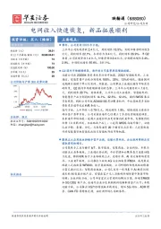 电网收入快速恢复，新品拓展顺利