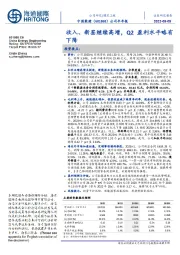 公司半年报：收入、新签继续高增，Q2盈利水平略有下降