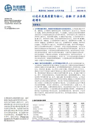 以追求发展质量为核心，金融IT业务高速增长