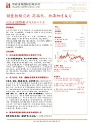 系列点评六十五：销量持续突破 高端化、出海加速发力