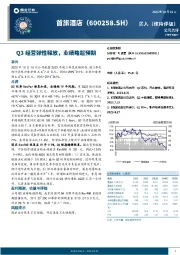 Q3经营弹性释放,业绩略超预期