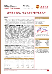 2023年三季报点评：盈利能力稳定，动力端需求增长略显乏力