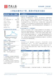 三季度业绩同比下滑，展望四季度项目验收