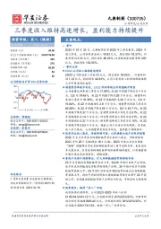 三季度收入维持高速增长，盈利能力持续提升