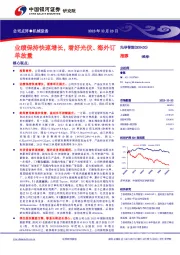 业绩保持快速增长，看好光伏、海外订单放量