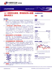 Q3利润同比高增，静待新材料&新能源布局发力