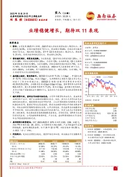 业绩稳健增长,期待双11表现