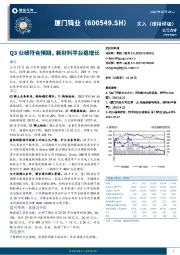 Q3业绩符合预期，新材料平台稳增长