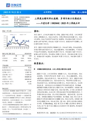 2023年三季报点评：三季度业绩同环比高增，多项目助力长期成长